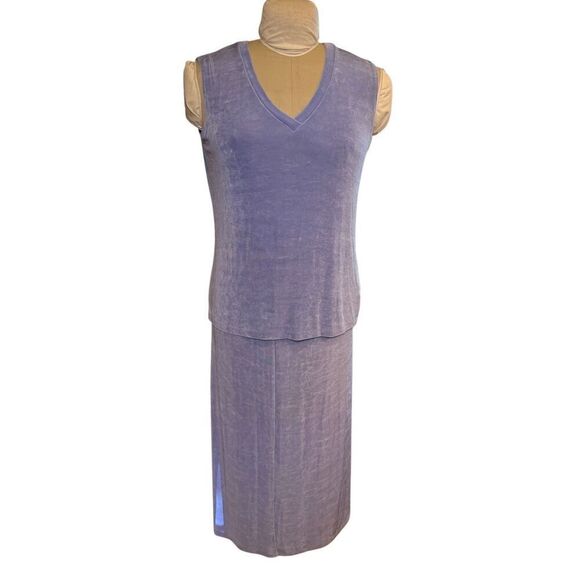 Weekenders Skirt/Top Set V-Neck Top Pull On Skirt Knit Stretch Sz. S/M Packable - Picture 5 of 13